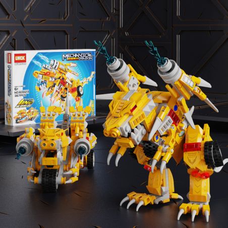 LWCK 60023 non  HAI THAY ĐỔI CỖ XE TYRANNOSAURUS bộ đồ chơi xếp lắp ráp ghép mô hình 367 khối