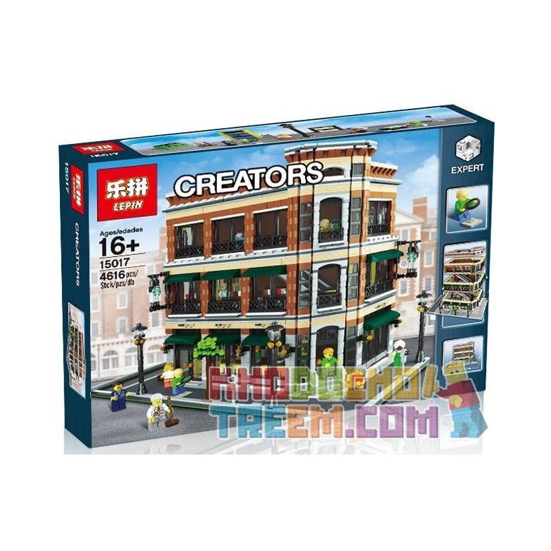 LEPIN 15017 non Lego HIỆU SÁCH VÀ QUÁN CAFE bộ đồ chơi xếp lắp ráp ghép mô hình Creator Sáng Tạo 4616 khối