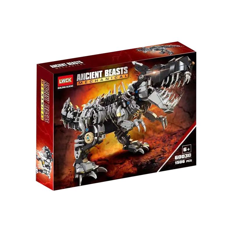 LWCK 60030 non  MÁY T-REX bộ đồ chơi xếp lắp ráp ghép mô hình ANCIENT BEASTS MECHANICAL 1506 khối