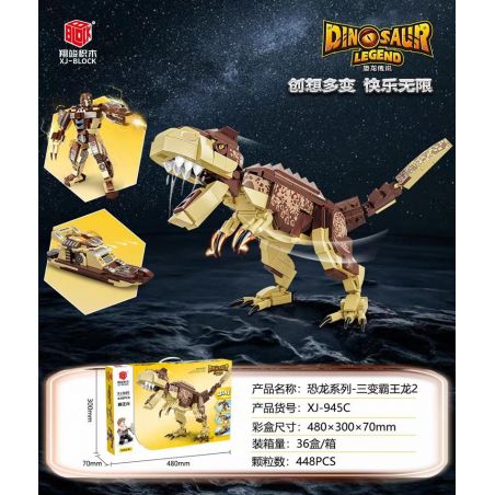 XIANG JUN XJ-945C 945C XJ945C non  HUYỀN THOẠI KHỦNG LONG TRICERATOPS 2 bộ đồ chơi xếp lắp ráp ghép mô hình DINOSAUR LEGEND 448 khối