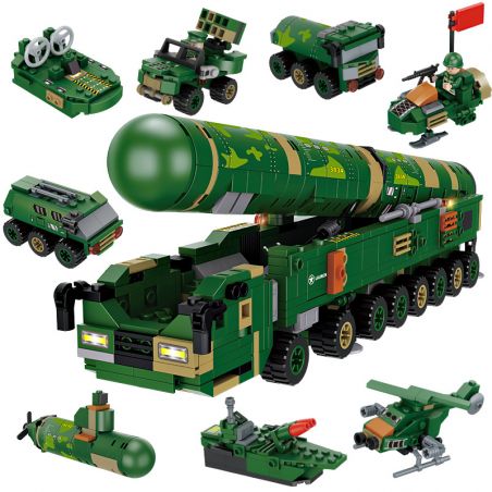 FORANGE FC3834 3834 non  DONGFENG-41 8 TỔ HỢP bộ đồ chơi xếp lắp ráp ghép mô hình Military Army DF-41 Quân Sự Bộ Đội 715 khối