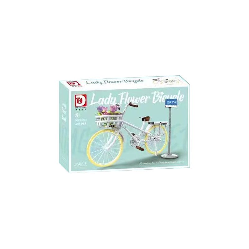 DK 80002 non  XE PHỤ NỮ bộ đồ chơi xếp lắp ráp ghép mô hình  LADY FLOWER BICYCLE Kỹ Thuật Công Nghệ Cao Mô Hình Phương Tiện 450 khối