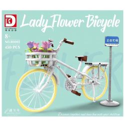 DK 80002 non  XE PHỤ NỮ bộ đồ chơi xếp lắp ráp ghép mô hình  LADY FLOWER BICYCLE Kỹ Thuật Công Nghệ Cao Mô Hình Phương Tiện 450 khối