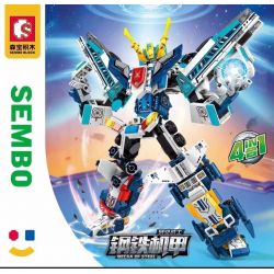 SEMBO 103302 103303 103304 103305 non  IRON MECHA CHIẾN BINH KHÔNG GIAN bộ đồ chơi xếp lắp ráp ghép mô hình Transformers MECHA OF STEEL Robot Đại Chiến Người Máy Biến Hình 702 khối