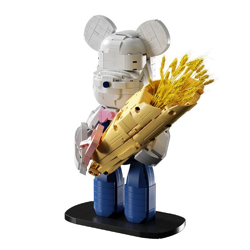 QIZHILE 92022 non Lego GẤU RƠM KUMA ẢM ĐẠM bộ đồ chơi xếp lắp ráp ghép mô hình 800 khối