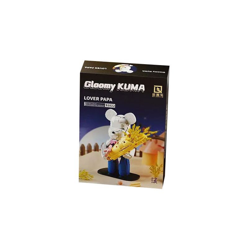 QIZHILE 92022 non  GẤU RƠM KUMA ẢM ĐẠM bộ đồ chơi xếp lắp ráp ghép mô hình 800 khối