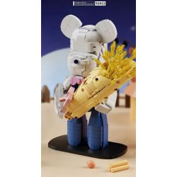 QIZHILE 92022 non  GẤU RƠM KUMA ẢM ĐẠM bộ đồ chơi xếp lắp ráp ghép mô hình 800 khối