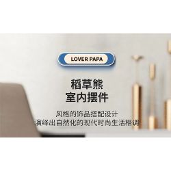 QIZHILE 92022 non  GẤU RƠM KUMA ẢM ĐẠM bộ đồ chơi xếp lắp ráp ghép mô hình 800 khối