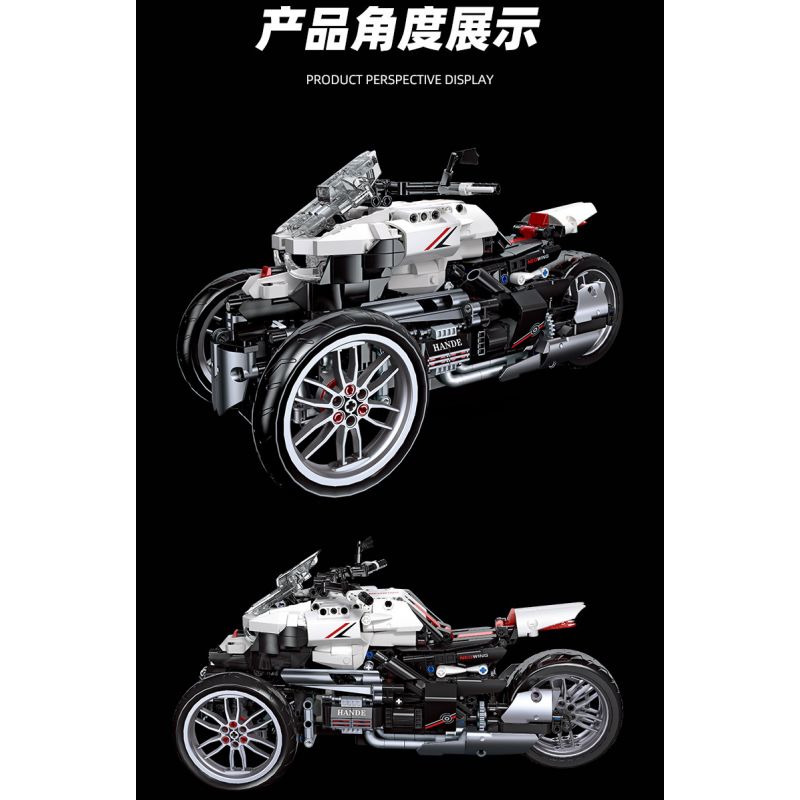 JIESTAR 91024 non  XE MÁY BA BÁNH HONDA NEWING bộ đồ chơi xếp lắp ráp ghép mô hình Motorcycle Motorbike HONDA NEO WING Xe Hai Bánh 996 khối