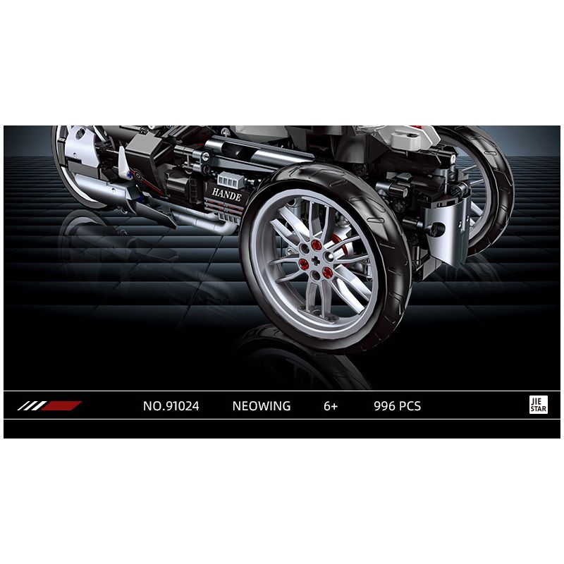 JIESTAR 91024 non  XE MÁY BA BÁNH HONDA NEWING bộ đồ chơi xếp lắp ráp ghép mô hình Motorcycle Motorbike HONDA NEO WING Xe Hai Bánh 996 khối