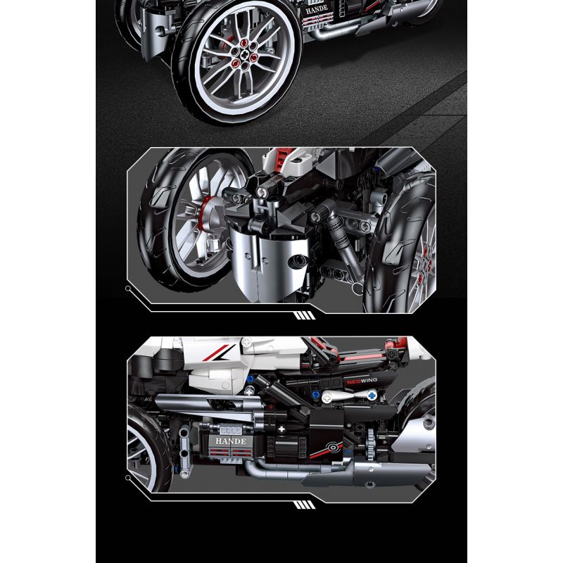 JIESTAR 91024 non  XE MÁY BA BÁNH HONDA NEWING bộ đồ chơi xếp lắp ráp ghép mô hình Motorcycle Motorbike HONDA NEO WING Xe Hai Bánh 996 khối