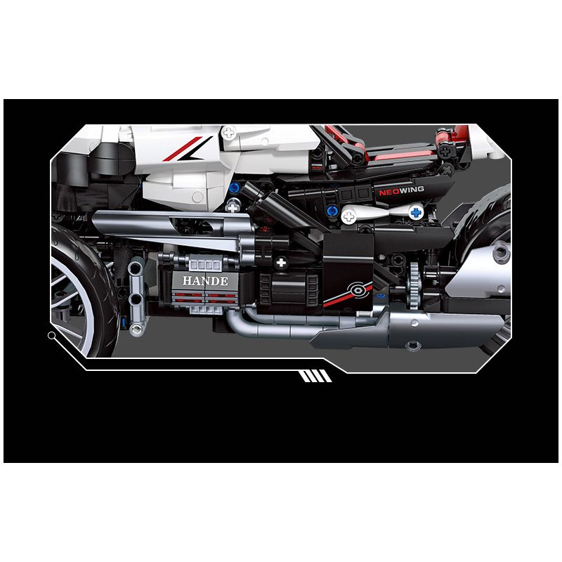 JIESTAR 91024 non  XE MÁY BA BÁNH HONDA NEWING bộ đồ chơi xếp lắp ráp ghép mô hình Motorcycle Motorbike HONDA NEO WING Xe Hai Bánh 996 khối