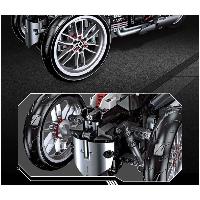 JIESTAR 91024 non  XE MÁY BA BÁNH HONDA NEWING bộ đồ chơi xếp lắp ráp ghép mô hình Motorcycle Motorbike HONDA NEO WING Xe Hai Bánh 996 khối