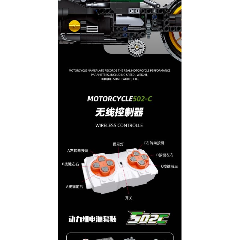 JIESTAR 91022 non  BENELLI 502C bộ đồ chơi xếp lắp ráp ghép mô hình  Kỹ Thuật Công Nghệ Cao Mô Hình Phương Tiện 765 khối