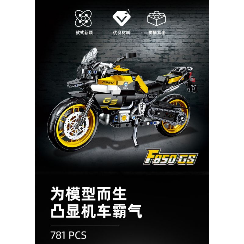 JIESTAR 91025 non  PHIÊU LƯU BMW F 850 ​​GS bộ đồ chơi xếp lắp ráp ghép mô hình  BMW F 850 GS Kỹ Thuật Công Nghệ Cao Mô Hình Phương Tiện 781 khối