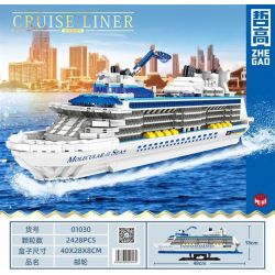 ZHEGAO 01030 non  TÀU DU LỊCH bộ đồ chơi xếp lắp ráp ghép mô hình Creator Expert CRUISE LINER MOLECULAR OF THE SEAS Chuyên Gia Sáng Tạo 2428 khối