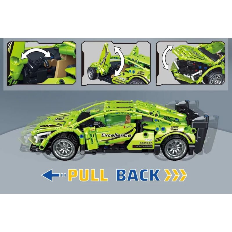 ZHEGAO QL1243 1243 non  XE THỂ THAO HOANG DÃ LÙI bộ đồ chơi xếp lắp ráp ghép mô hình  MACHINERY Kỹ Thuật Công Nghệ Cao Mô Hình Phương Tiện 589 khối