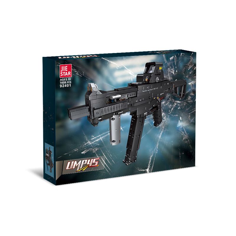 JIESTAR 92401 non  SÚNG TIỂU LIÊN UMP45 bộ đồ chơi xếp lắp ráp ghép mô hình Gun 1609 khối