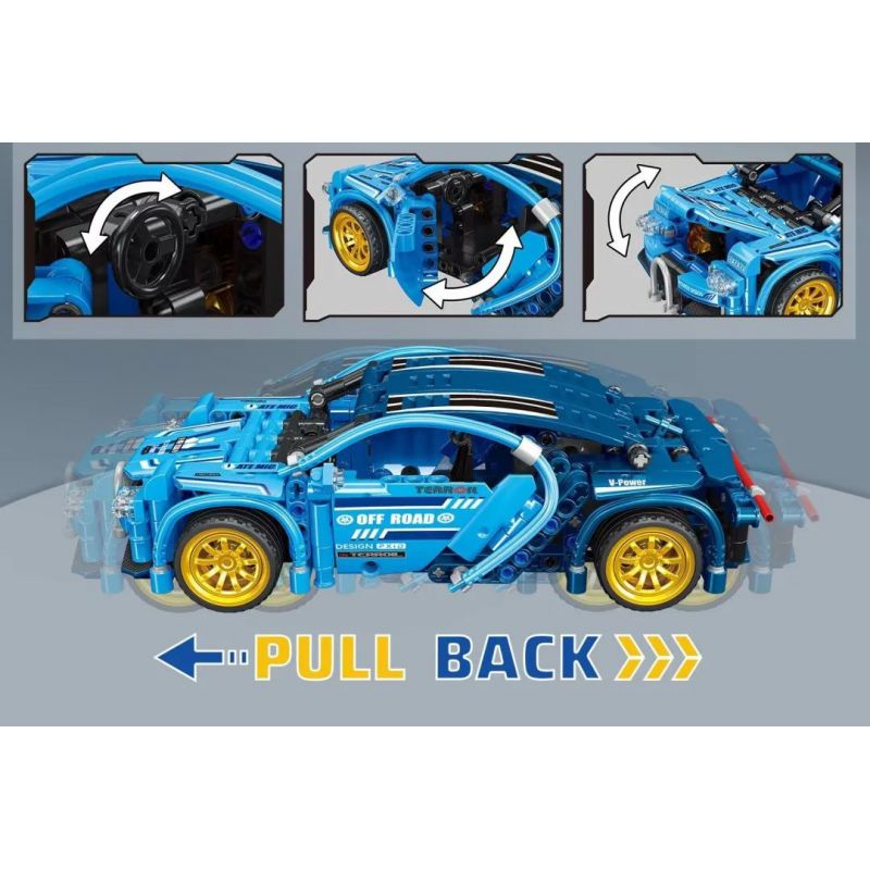 ZHEGAO QL1238 1238 non  XE LÙI FLYING BLUE RUN bộ đồ chơi xếp lắp ráp ghép mô hình  MACHINERY Kỹ Thuật Công Nghệ Cao Mô Hình Phương Tiện 445 khối