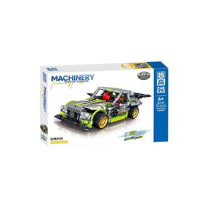 ZHEGAO QL1239 1239 non  BLAST ĐUA KÉO LẠI XE bộ đồ chơi xếp lắp ráp ghép mô hình Speed Champions Racing Cars MACHINERY Đua Xe Công Thức 712 khối