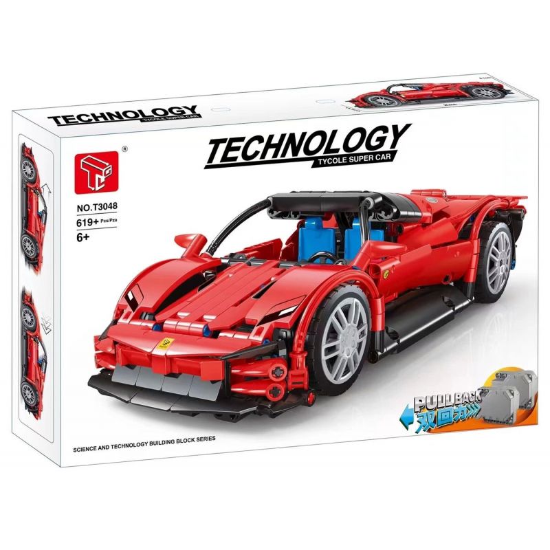 TA GAOLE T3048 3048 non  FERRARI LÙI XE bộ đồ chơi xếp lắp ráp ghép mô hình  Kỹ Thuật Công Nghệ Cao Mô Hình Phương Tiện 619 khối