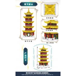 ZHEGAO QL0972 0972 non  HOÀNG HẠC THÁP bộ đồ chơi xếp lắp ráp ghép mô hình 646 khối