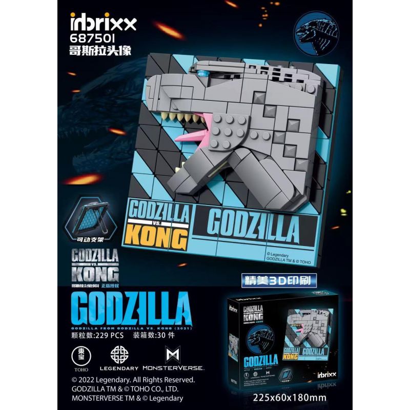 INBRIXX 687501 non  HÌNH ĐẠI DIỆN THẦN ZILLA bộ đồ chơi xếp lắp ráp ghép mô hình GODZILLA 229 khối