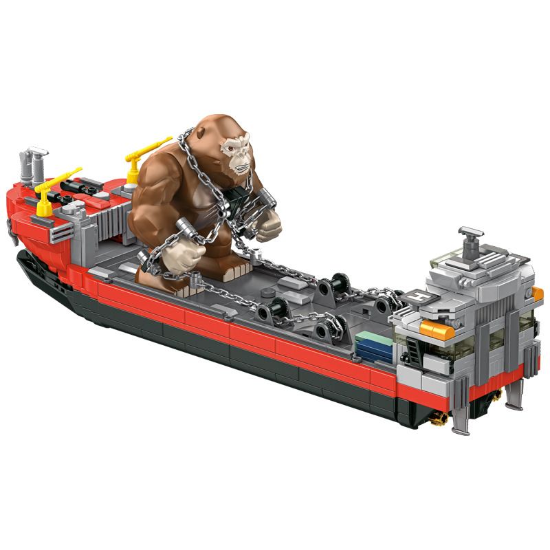 PanlosBrick 687102 Panlos Brick 687102 non Lego KING KONG & TÀU VẬN TẢI bộ đồ chơi xếp lắp ráp ghép mô hình KONG WITH TRANSPORT SHIP 809 khối