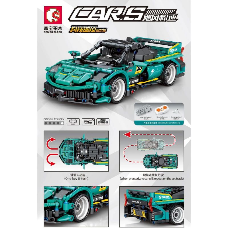 SEMBO 701898 non  CÔNG NGHỆ TÔ ĐIỀU KHIỂN TỪ XA 701898 bộ đồ chơi xếp lắp ráp ghép mô hình  Kỹ Thuật Công Nghệ Cao Mô Hình Phương Tiện 606 khối