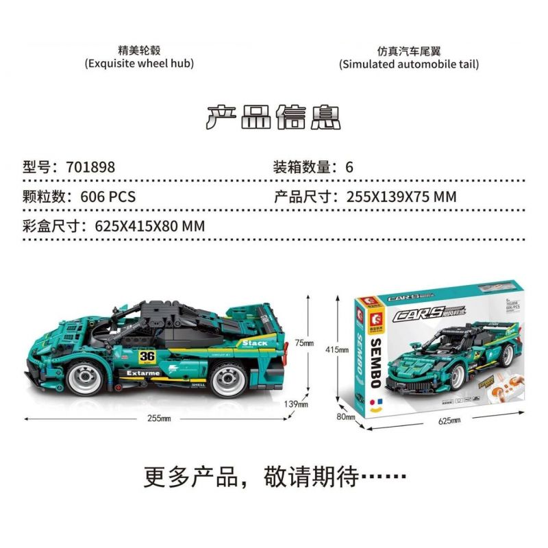 SEMBO 701898 non  CÔNG NGHỆ TÔ ĐIỀU KHIỂN TỪ XA 701898 bộ đồ chơi xếp lắp ráp ghép mô hình  Kỹ Thuật Công Nghệ Cao Mô Hình Phương Tiện 606 khối