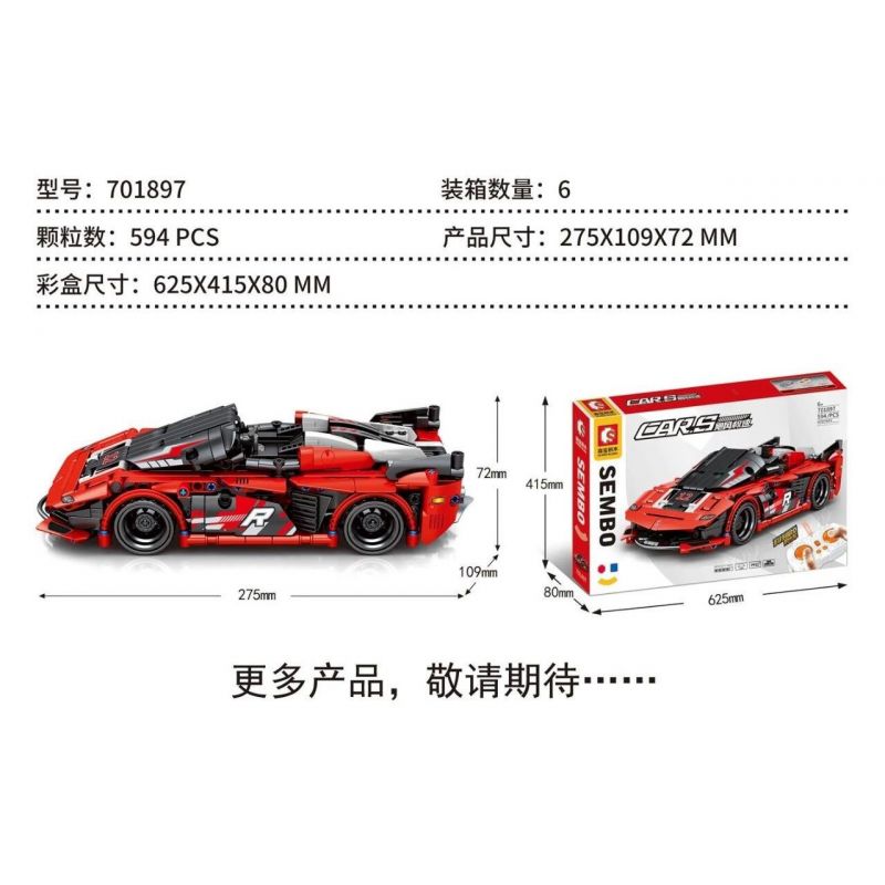 SEMBO 701897 non  FERRARIFXX bộ đồ chơi xếp lắp ráp ghép mô hình  FERRARI FXX Kỹ Thuật Công Nghệ Cao Mô Hình Phương Tiện 594 khối