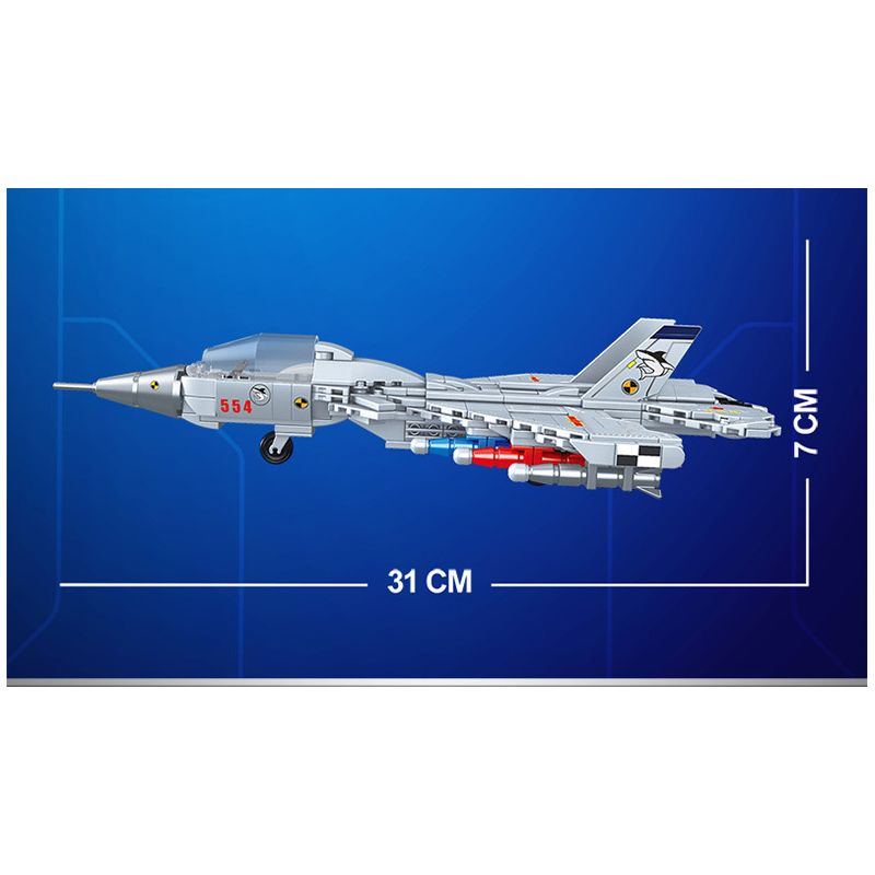 KUYU MOXING KY7060 7060 non  J-MÁY BAY CHIẾN ĐẤU 15 bộ đồ chơi xếp lắp ráp ghép mô hình HIGH-TECH PRODUCTS 456 khối