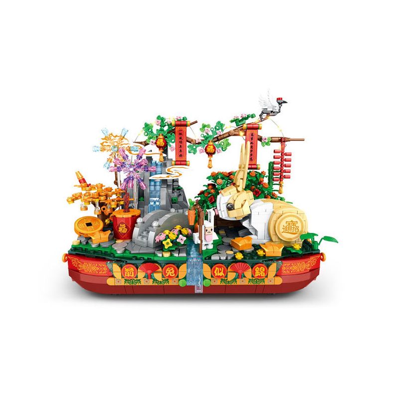 WOMA C0351 0351 non Lego THỎ QI YANGMEI CORNUCOPIA bộ đồ chơi xếp lắp ráp ghép mô hình Chinese Traditional Festivals Lễ Hội Cổ Truyền 1952 khối