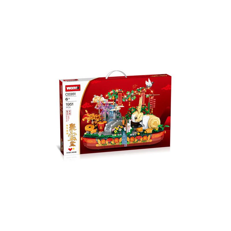 WOMA C0351 0351 non  THỎ QI YANGMEI CORNUCOPIA bộ đồ chơi xếp lắp ráp ghép mô hình Chinese Traditional Festivals Lễ Hội Cổ Truyền 1952 khối