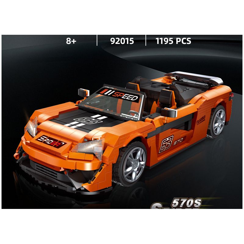 JIESTAR 92015 non  MCLAREN 570S NHỆN tỷ lệ 1:14 bộ đồ chơi xếp lắp ráp ghép mô hình Creator Expert MCLAREN 570S SPIDER Chuyên Gia Sáng Tạo 1195 khối