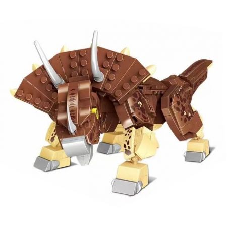 HSANHE CACO 33003 non  CĂN CỨ KHỦNG LONG TRICERATOPS bộ đồ chơi xếp lắp ráp ghép mô hình 475 khối