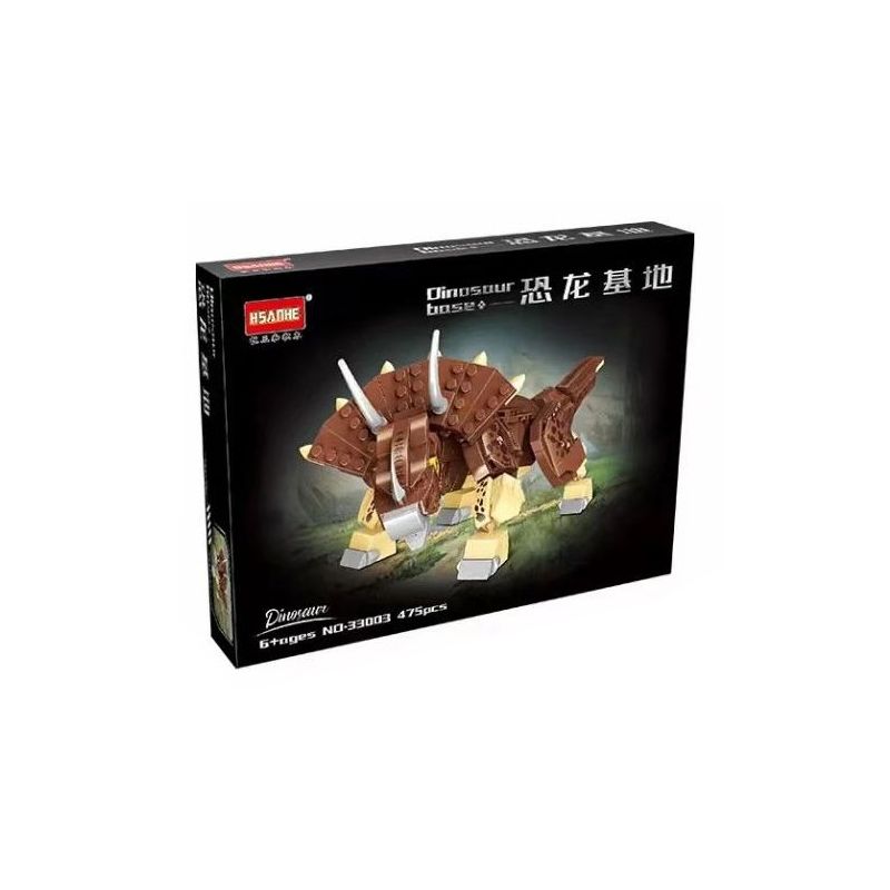 HSANHE CACO 33003 non  CĂN CỨ KHỦNG LONG TRICERATOPS bộ đồ chơi xếp lắp ráp ghép mô hình 475 khối