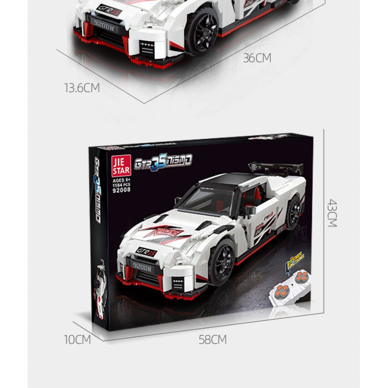 JIESTAR 92008 non  NISSAN GTR35 NISMO tỷ lệ 1:13 bộ đồ chơi xếp lắp ráp ghép mô hình Creator Expert Chuyên Gia Sáng Tạo 1266 khối