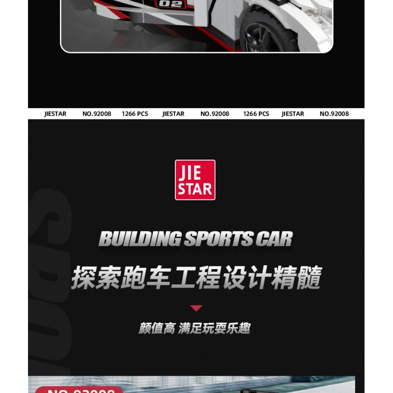 JIESTAR 92008 non  NISSAN GTR35 NISMO tỷ lệ 1:13 bộ đồ chơi xếp lắp ráp ghép mô hình Creator Expert Chuyên Gia Sáng Tạo 1266 khối