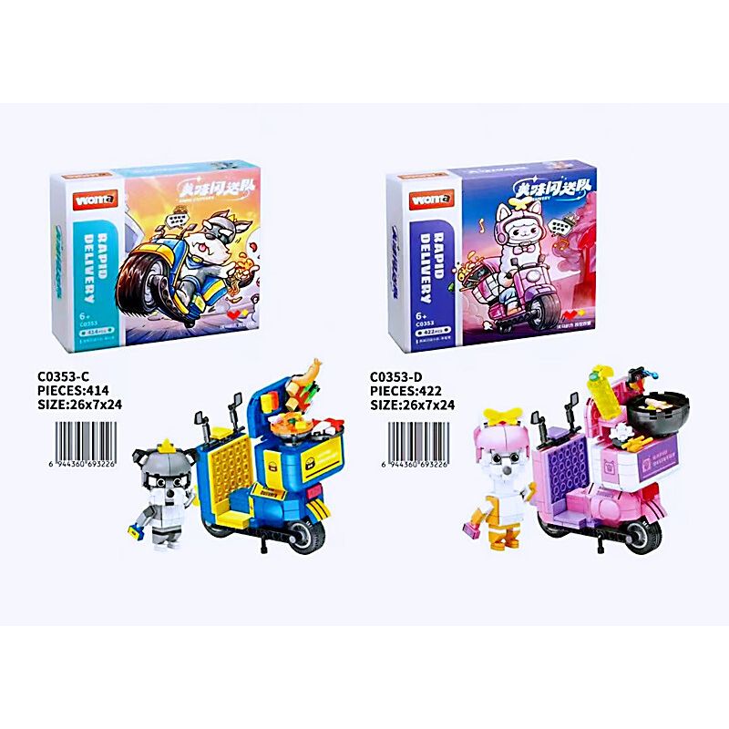 WOMA C0353 0353 non  TEAM FLASH NGON 4 KIỂU bộ đồ chơi xếp lắp ráp ghép mô hình Motorcycle Motorbike RAPID DELIVERY Xe Hai Bánh 1670 khối