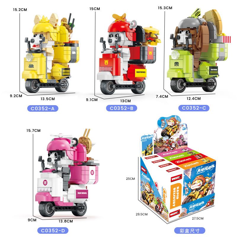 WOMA C0352 0352 non Lego TEAM FLASH NGON 4 KIỂU bộ đồ chơi xếp lắp ráp ghép mô hình Motorcycle Motorbike RAPID DELIVERY Xe Hai Bánh 1682 khối