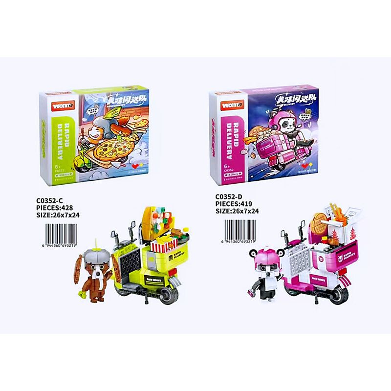 WOMA C0352 0352 non  TEAM FLASH NGON 4 KIỂU bộ đồ chơi xếp lắp ráp ghép mô hình Motorcycle Motorbike RAPID DELIVERY Xe Hai Bánh 1682 khối