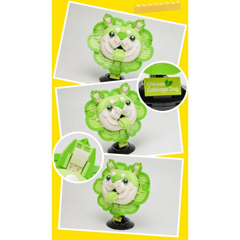MR.KURIOSITY 12601 non  CON CHÓ BẮP CẢI bộ đồ chơi xếp lắp ráp ghép mô hình CHINESE CABBAGE DOG