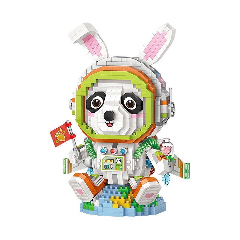 LOZ 8118 non Lego PHI HÀNH GIA GẤU TRÚC bộ đồ chơi xếp lắp ráp ghép mô hình SPACEMAN PANDA 1110 khối