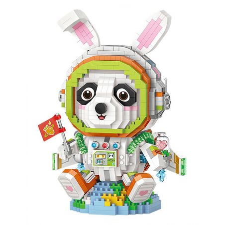 LOZ 8118 non  PHI HÀNH GIA GẤU TRÚC bộ đồ chơi xếp lắp ráp ghép mô hình SPACEMAN PANDA 1110 khối