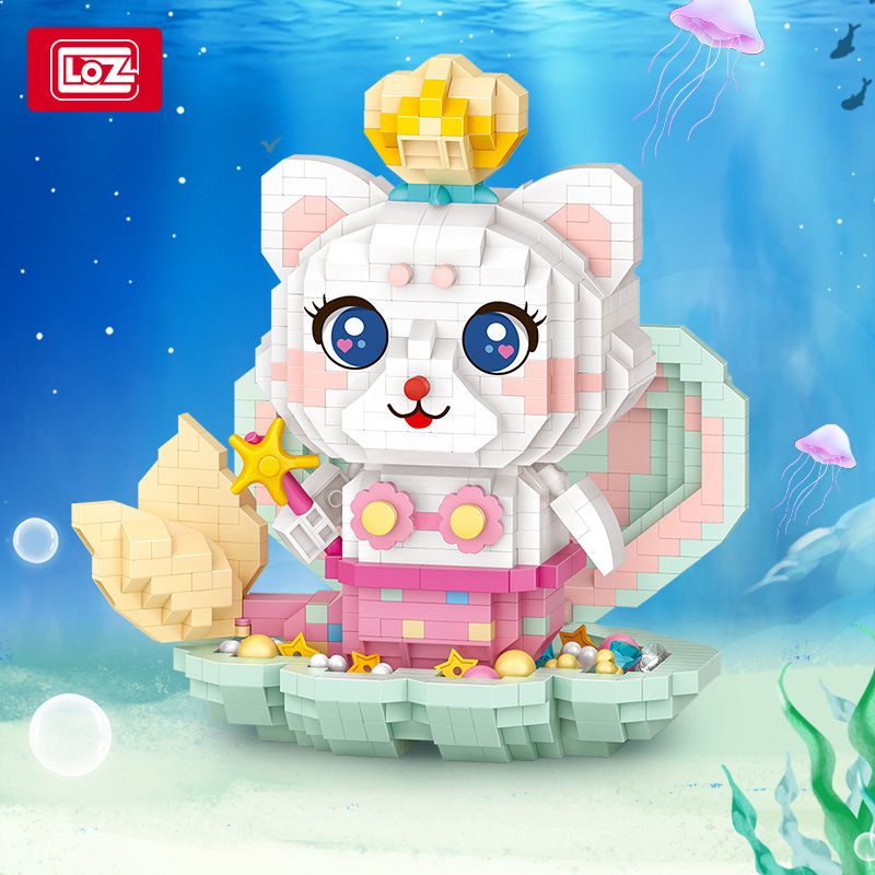 LOZ 8113 non  VỎ NÀNG TIÊN CÁ bộ đồ chơi xếp lắp ráp ghép mô hình Creator Sáng Tạo 1140 khối