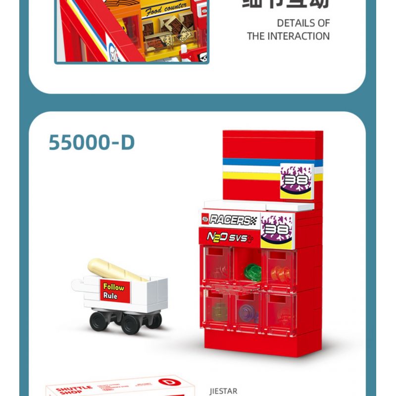 JIESTAR 55000 non  CỬA HÀNG TIỆN LỢI 24 GIỜ bộ đồ chơi xếp lắp ráp ghép mô hình City SHUTTLE SHOP Thành Phố 845 khối