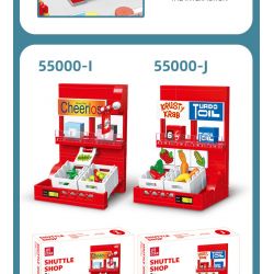 JIESTAR 55000 non  CỬA HÀNG TIỆN LỢI 24 GIỜ bộ đồ chơi xếp lắp ráp ghép mô hình City SHUTTLE SHOP Thành Phố 845 khối