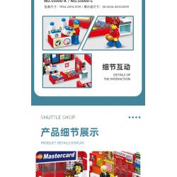 JIESTAR 55000 non  CỬA HÀNG TIỆN LỢI 24 GIỜ bộ đồ chơi xếp lắp ráp ghép mô hình City SHUTTLE SHOP Thành Phố 845 khối