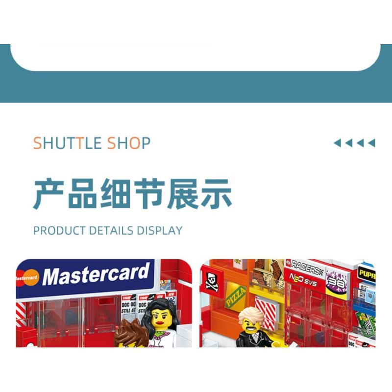 JIESTAR 55000 non  CỬA HÀNG TIỆN LỢI 24 GIỜ bộ đồ chơi xếp lắp ráp ghép mô hình City SHUTTLE SHOP Thành Phố 845 khối